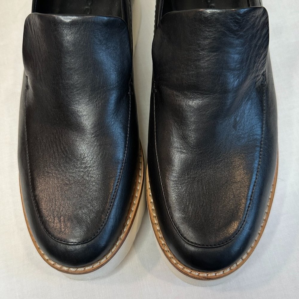 Vince Zeta Black Leather Platform Loafers - Picture 14 of 14